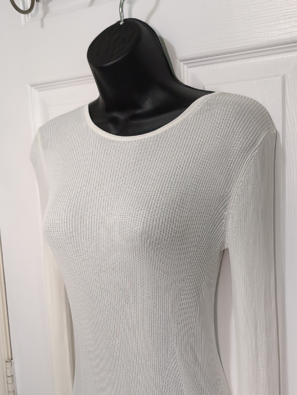 NEW Aritzia Ten Madera Cream Long Sleeve Ribbed Maxi Dress Size Small - Picture 4 of 15